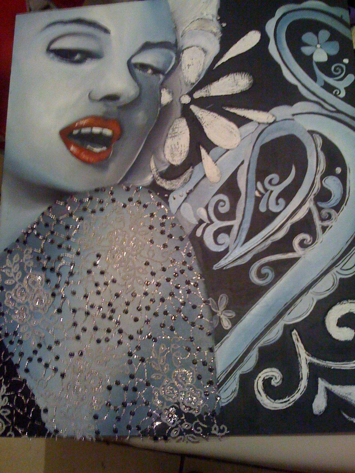 Marylin Monroe con óleos. Marylin Monroe con óleos.