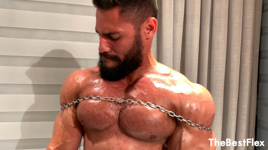TheBestFlex - Airon - Oiled Up and Chained Up Muscle Power.
