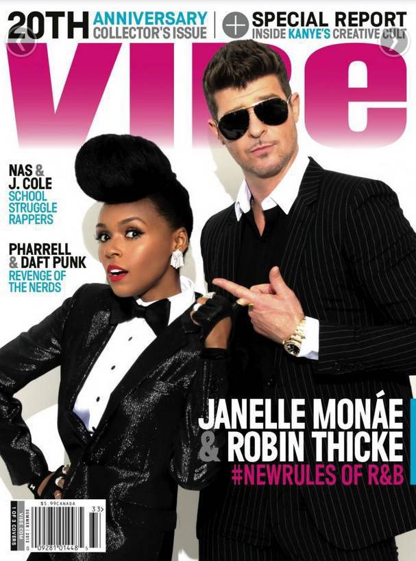 Robin Thicke & Janelle Monae On The Cover Of VIBE