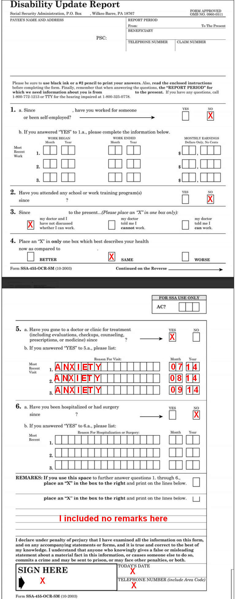 form cdr long of I 3) Today Form) CDR(Long Received (page A