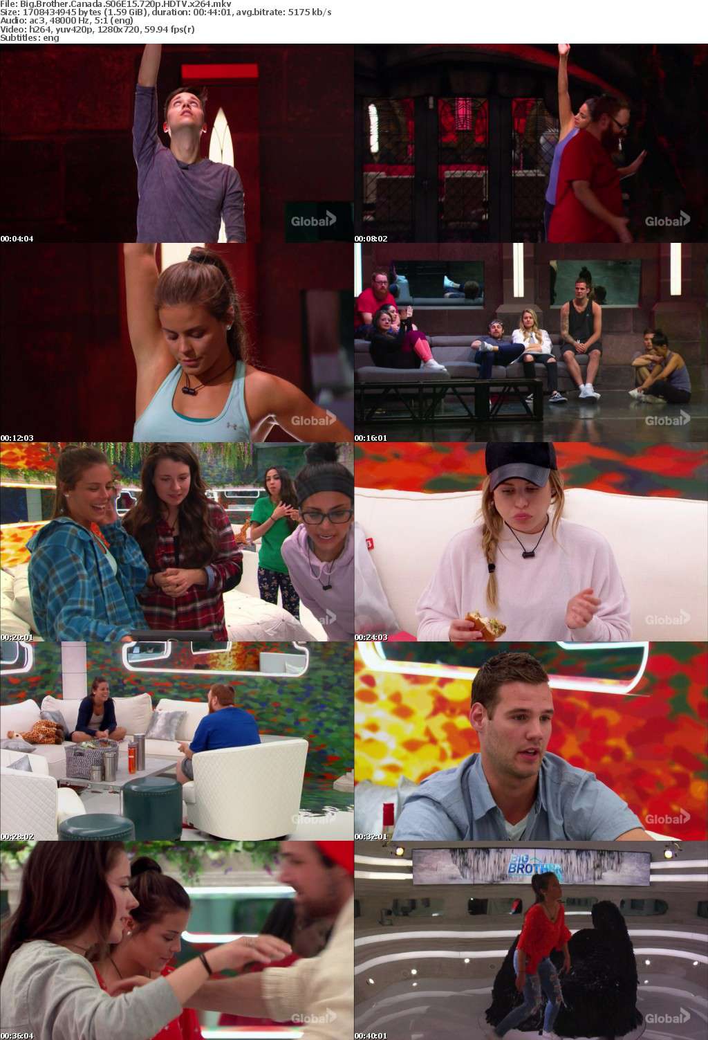 Big Brother Canada S06E15 720p HDTV x264 Big Brother Canada S06E15 720p HDTV x264