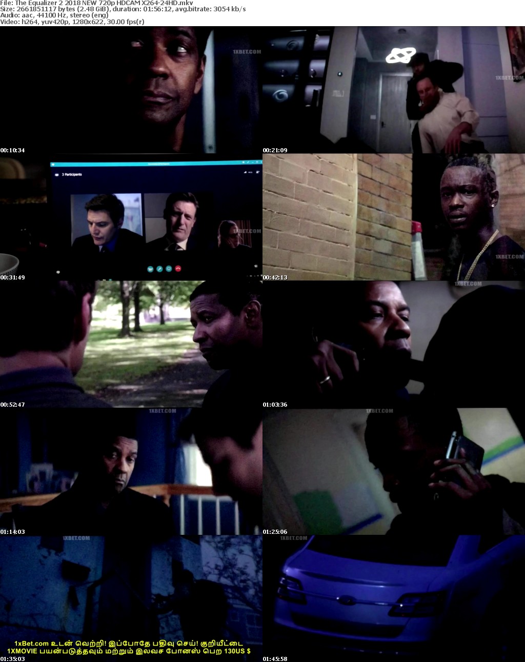 The Equalizer 2 (2018) NEW 720p HDCAM X264-24HD