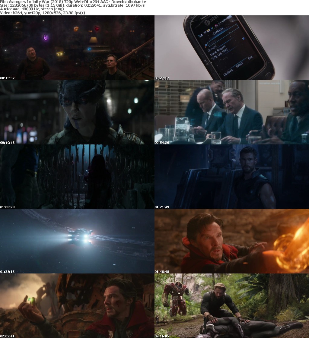 Avengers Infinity War (2018) 720p Web-DL x264 AAC - Downloadhub