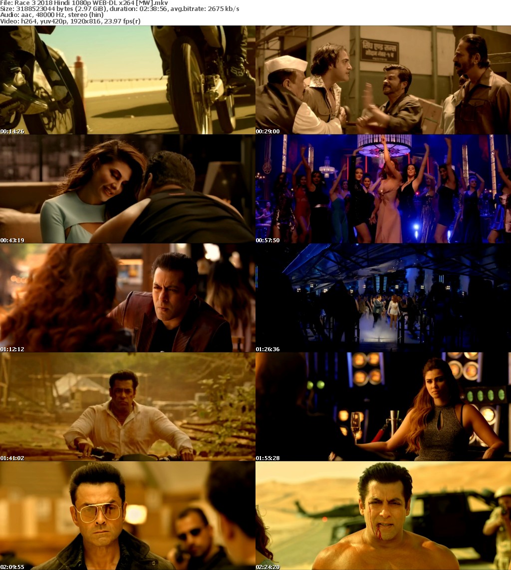 Race 3 (2018) Hindi 1080p WEB-DL x264 MW