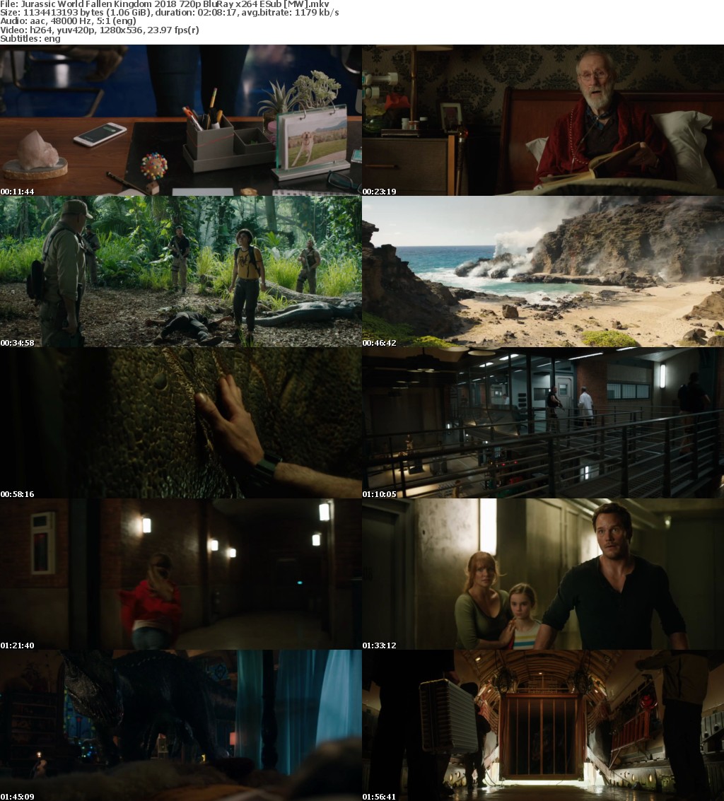 Jurassic World Fallen Kingdom (2018) 720p BluRay x264 ESub MW