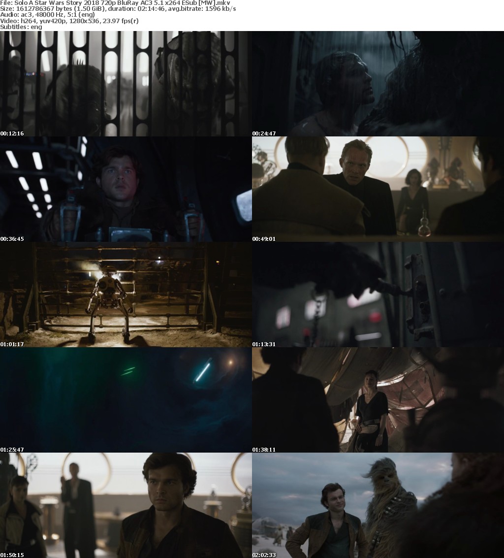 Solo A Star Wars Story (2018) 720p BluRay AC3 5.1 x264 ESub MW