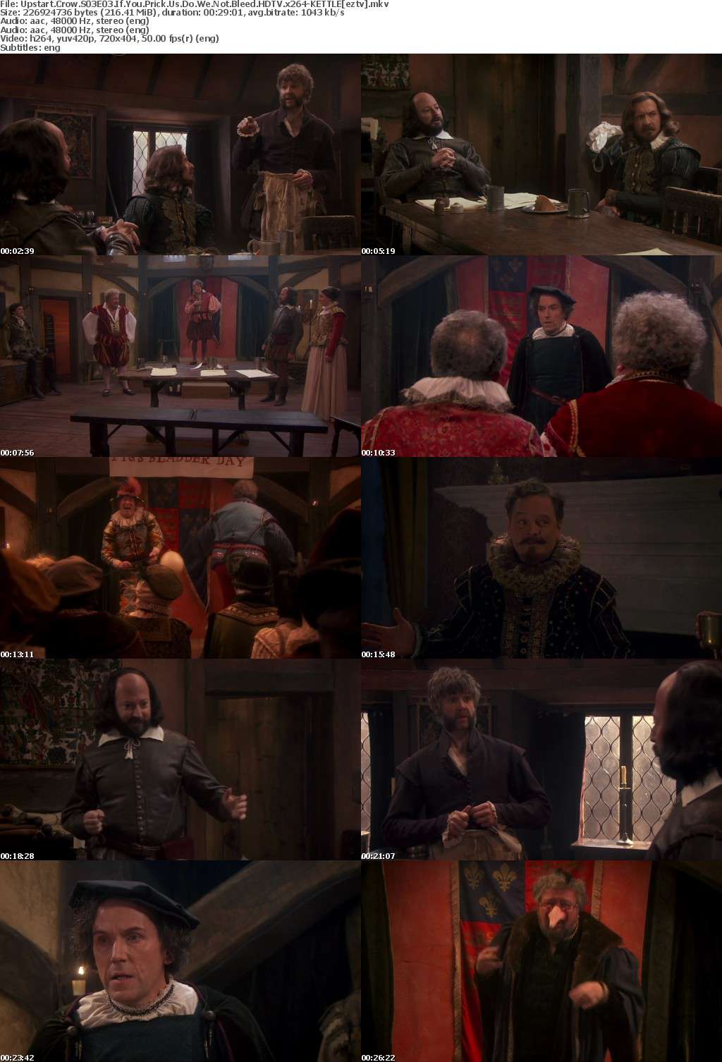 Upstart Crow S03E03 If You Prick Us Do We Not Bleed HDTV x264-KETTLE