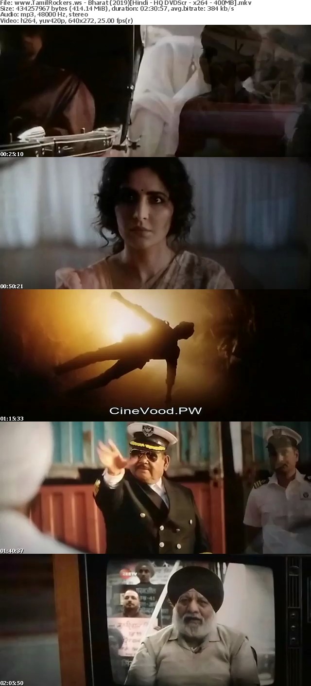 Bharat 2019 Hindi - HQ DVDScr - x264 - 400MB Bharat 2019 Hindi - HQ DVDScr - x264 - 400MB