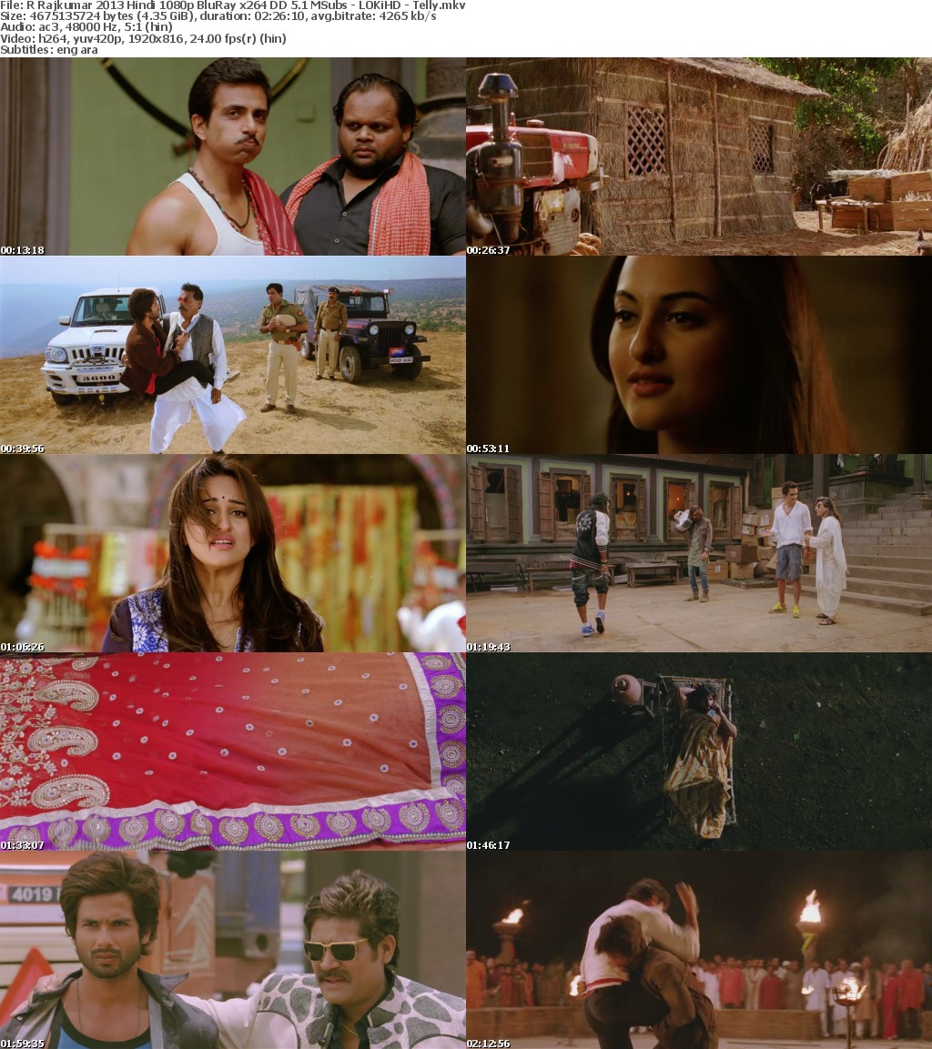 R Rajkumar 2013 Hindi 1080p BluRay x264 DD 5 1 MSubs - LOKiHD - Telly