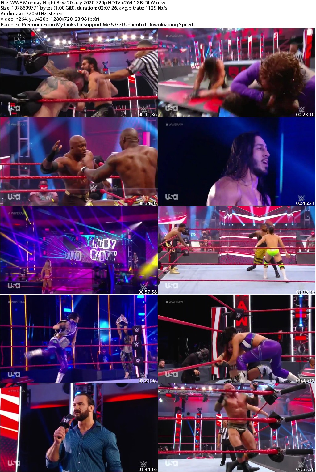WWE Monday Night Raw 20 July 2020 720p HDTV x264 1GB-DLW