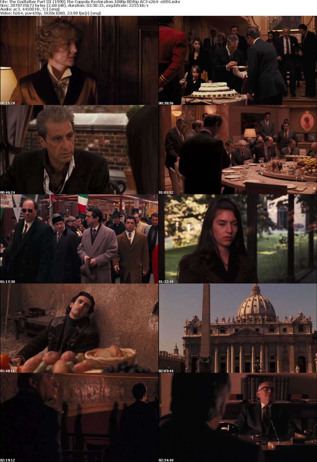 The Godfather Part III (1990) The Coppola Restoration 1080p BDRip AC3 x264- eXRG