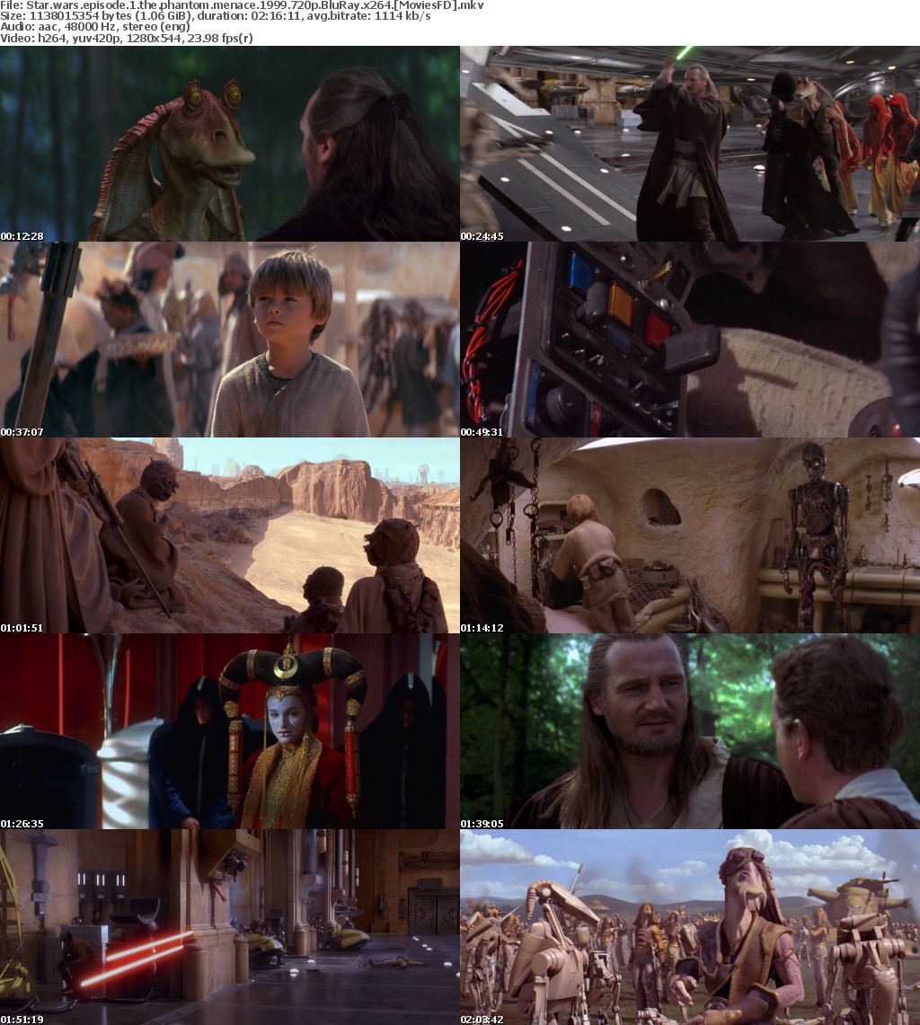 Star Wars Episode 1 the Phantom Menace (1999) 720P Bluray X264 Moviesfd