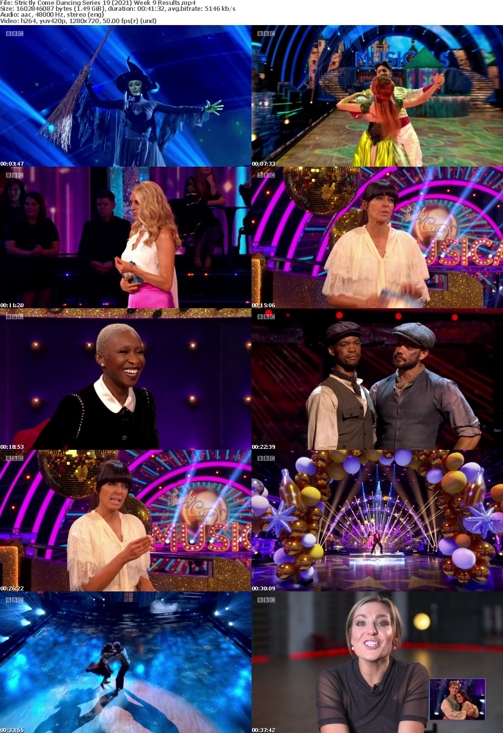 Strictly Come Dancing Series 19 (2021) Week 9 Results (1280x720p HD, 50fps, soft Eng subs)