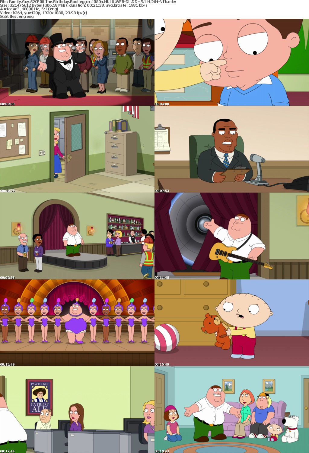 Family Guy S20E08 The Birthday Bootlegger 1080p HULU WEBRip DDP5 1 x264-NTb