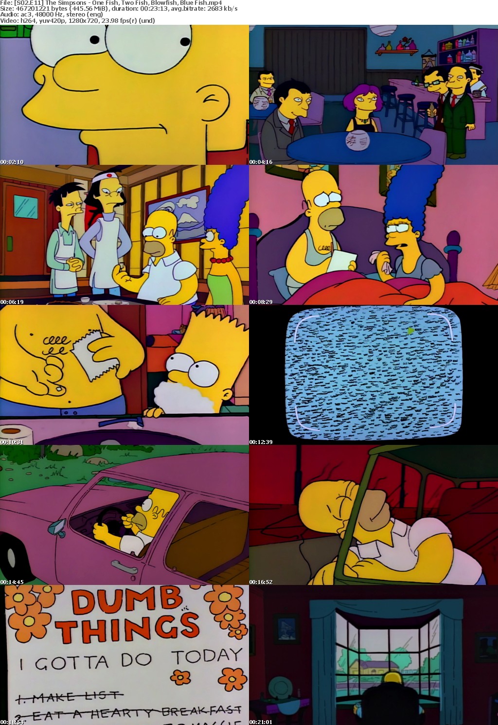 The Simpsons S2 E11 One Fish Two Fish Blowfish Bluefish MP4 720p H264 WEBRip EzzRips