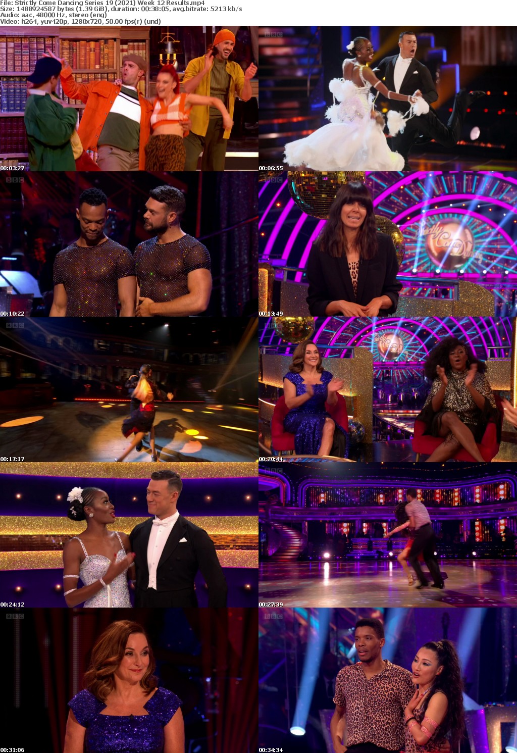 Strictly Come Dancing Series 19 (2021) Week 12 Results (1280x720p HD, 50fps, soft Eng subs)