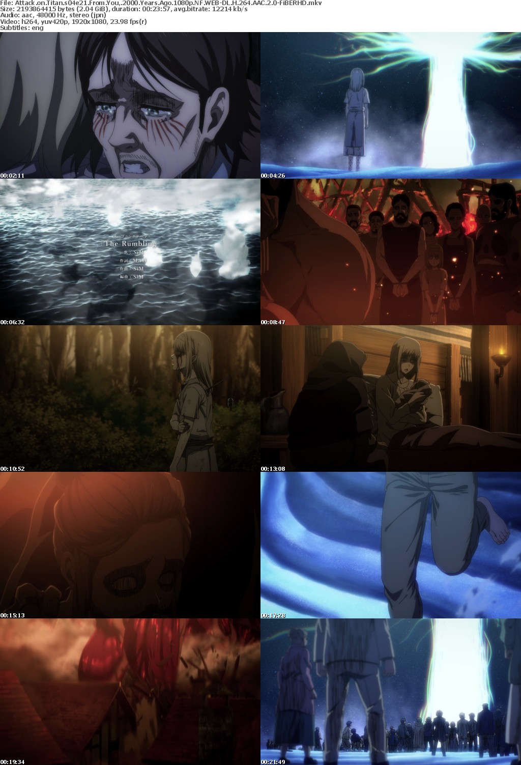 Attack on Titan s04e21 From You, 2000 Years Ago 1080p NF WEB-DL H 264 AAC 2 0-FiBERHD