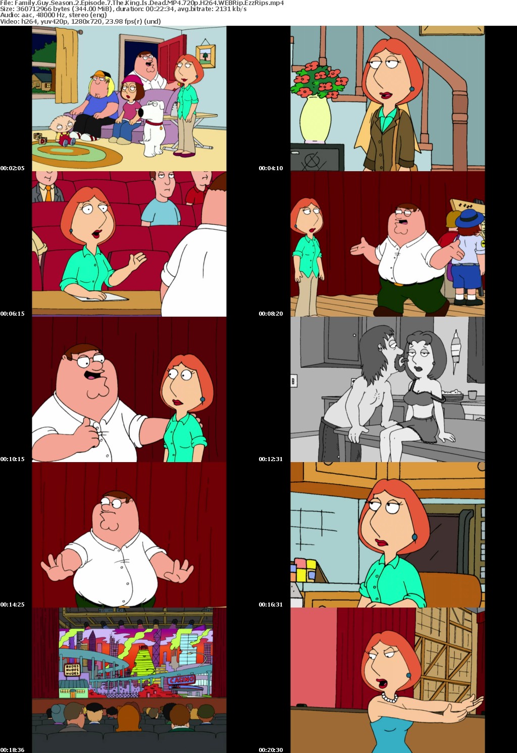 Family Guy Season 2 Episode 7 The King Is Dead MP4 720p H264 WEBRip EzzRips