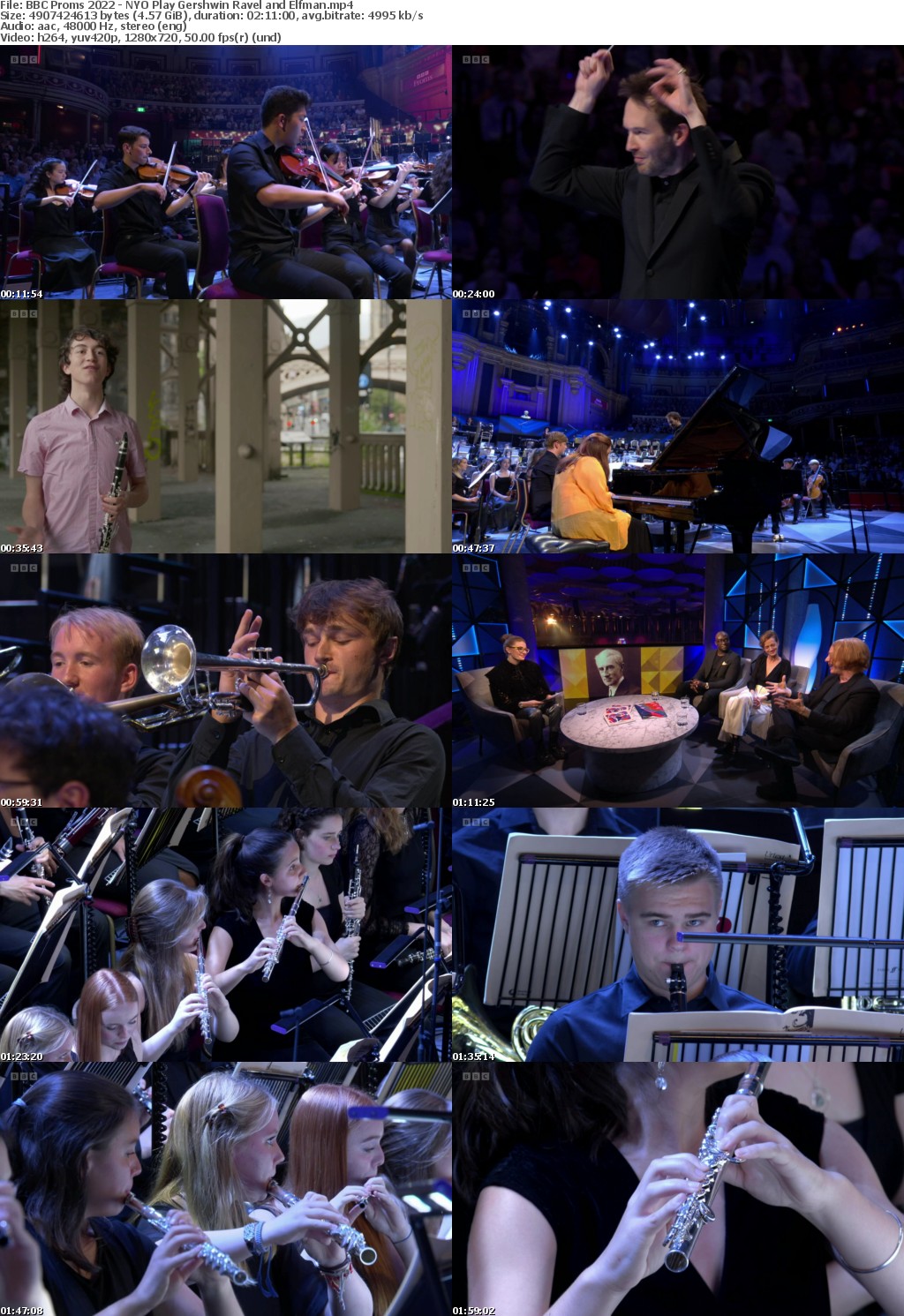 BBC Proms 2022 - NYO Play Gershwin Ravel and Elfman (1280x720p HD, 50fps, soft Eng subs)