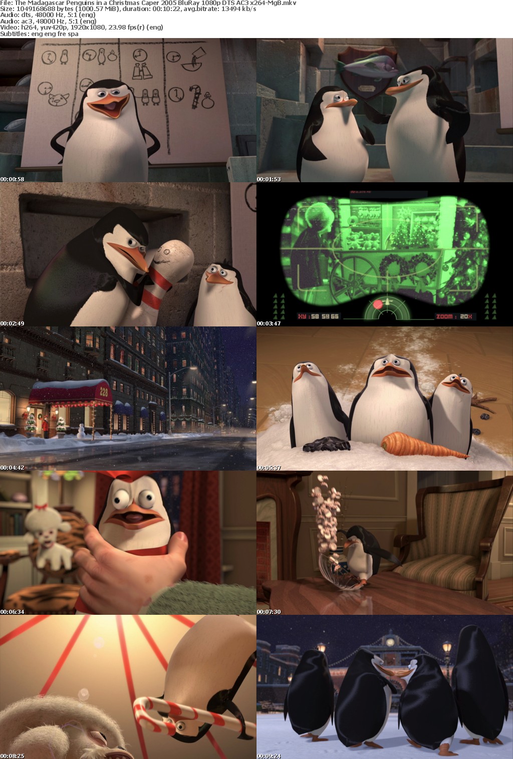 The Madagascar Penguins in a Christmas Caper 2005 BluRay 1080p DTS AC3 x264-MgB