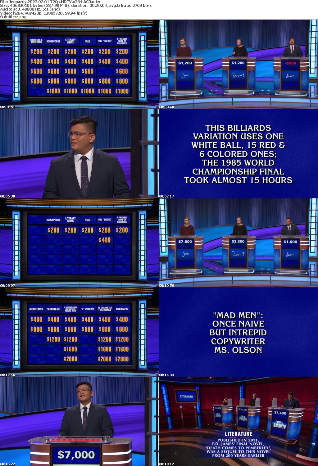 Jeopardy 2023 02 01 720p HDTV x264 AC3 atgoat
