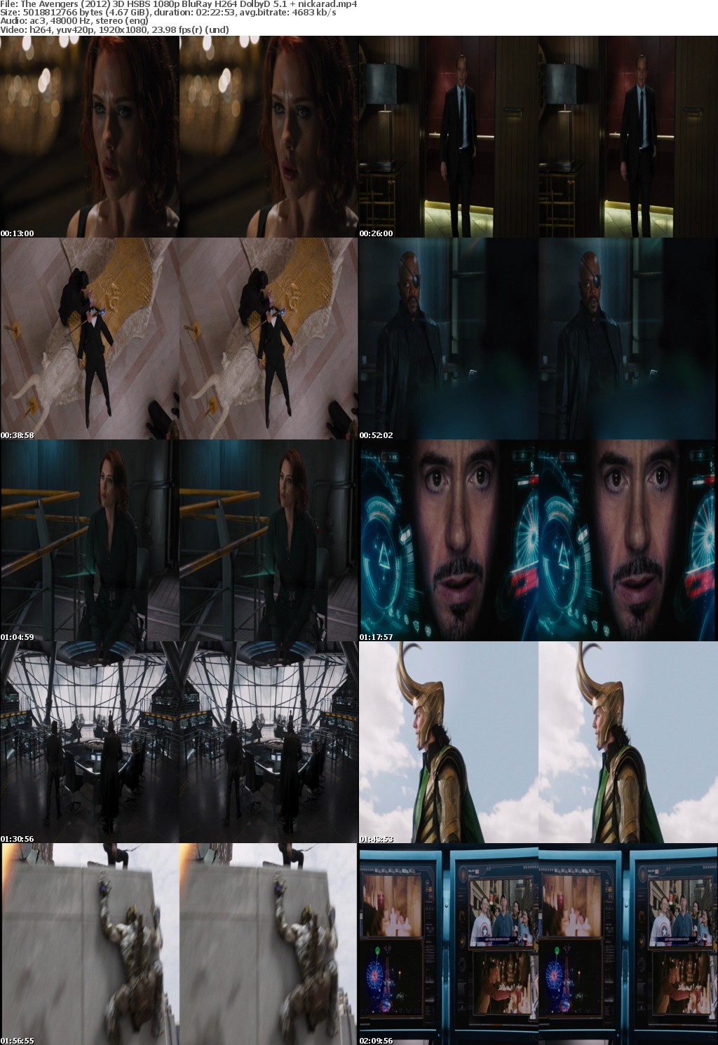 The Avengers (2012) 3D HSBS 1080p BluRay H264 DolbyD 5 1 nickarad
