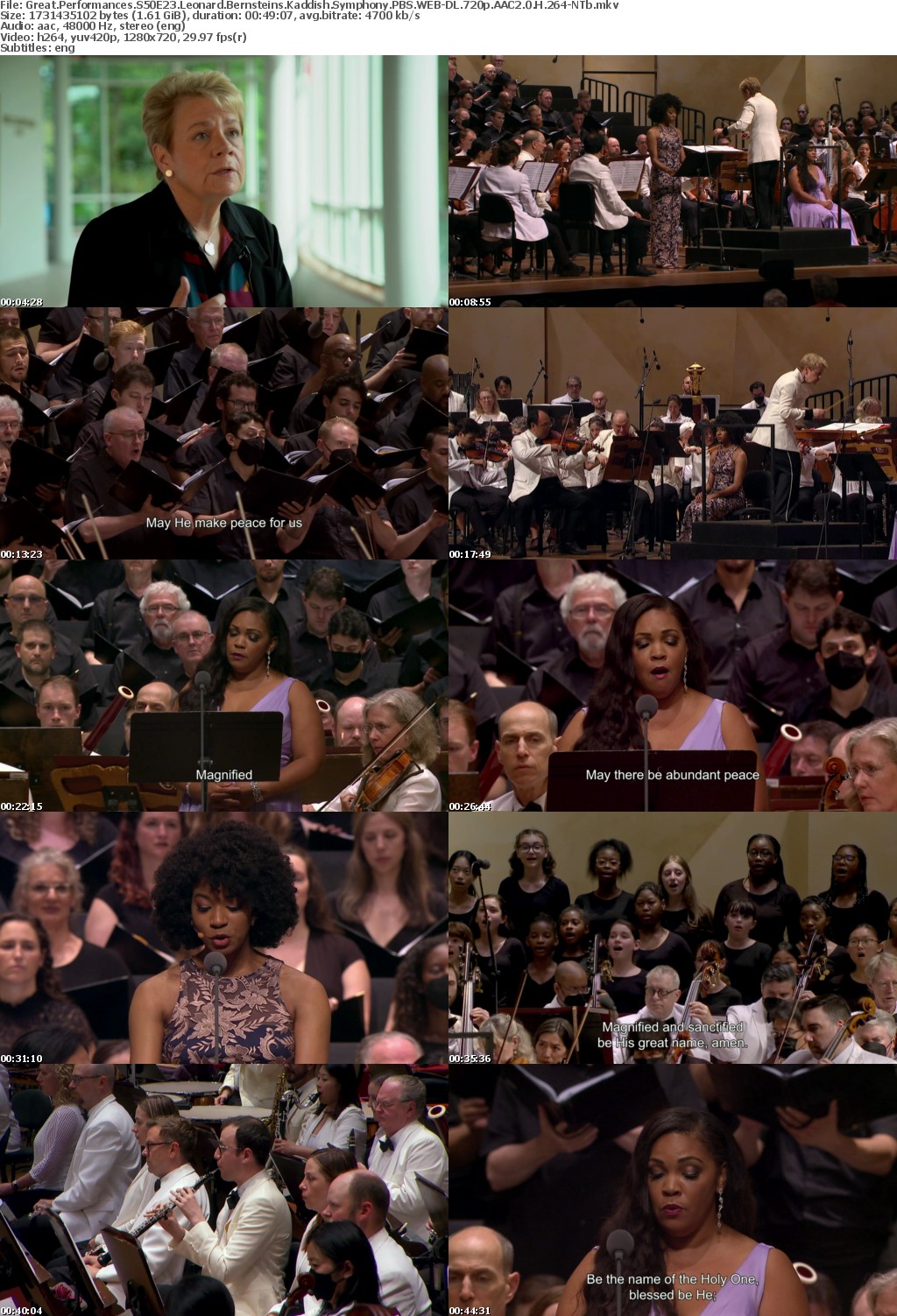 Great Performances S50E23 Leonard Bernsteins Kaddish Symphony PBS WEB-DL 720p AAC2 0 H 264-NTb