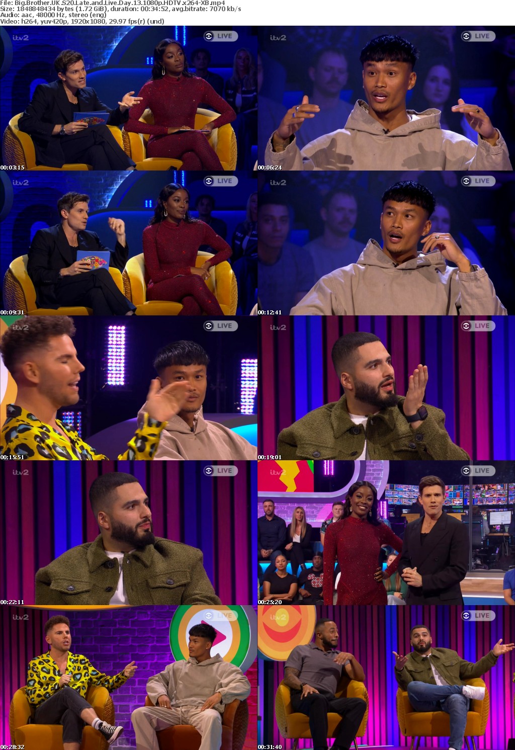 Big Brother UK S20 Late and Live Day 13 1080p HDTV x264-XB