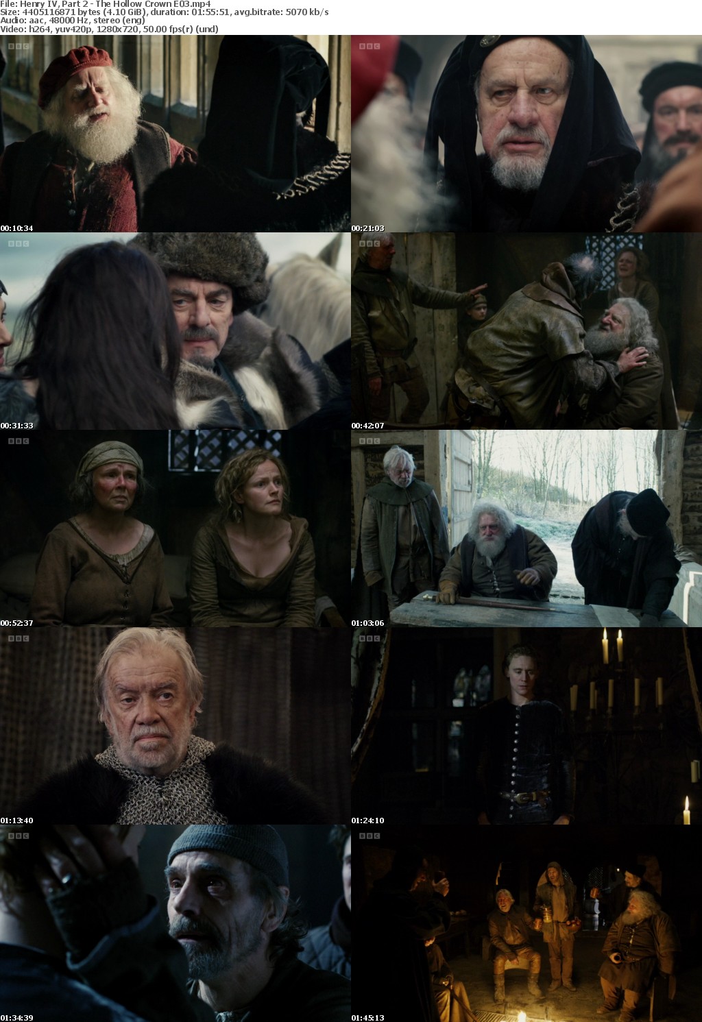 Henry IV, Part 2 - The Hollow Crown E03 (Irons, Hiddlestone, Beale) (1280x720p HD, 50fps, soft Eng subs)