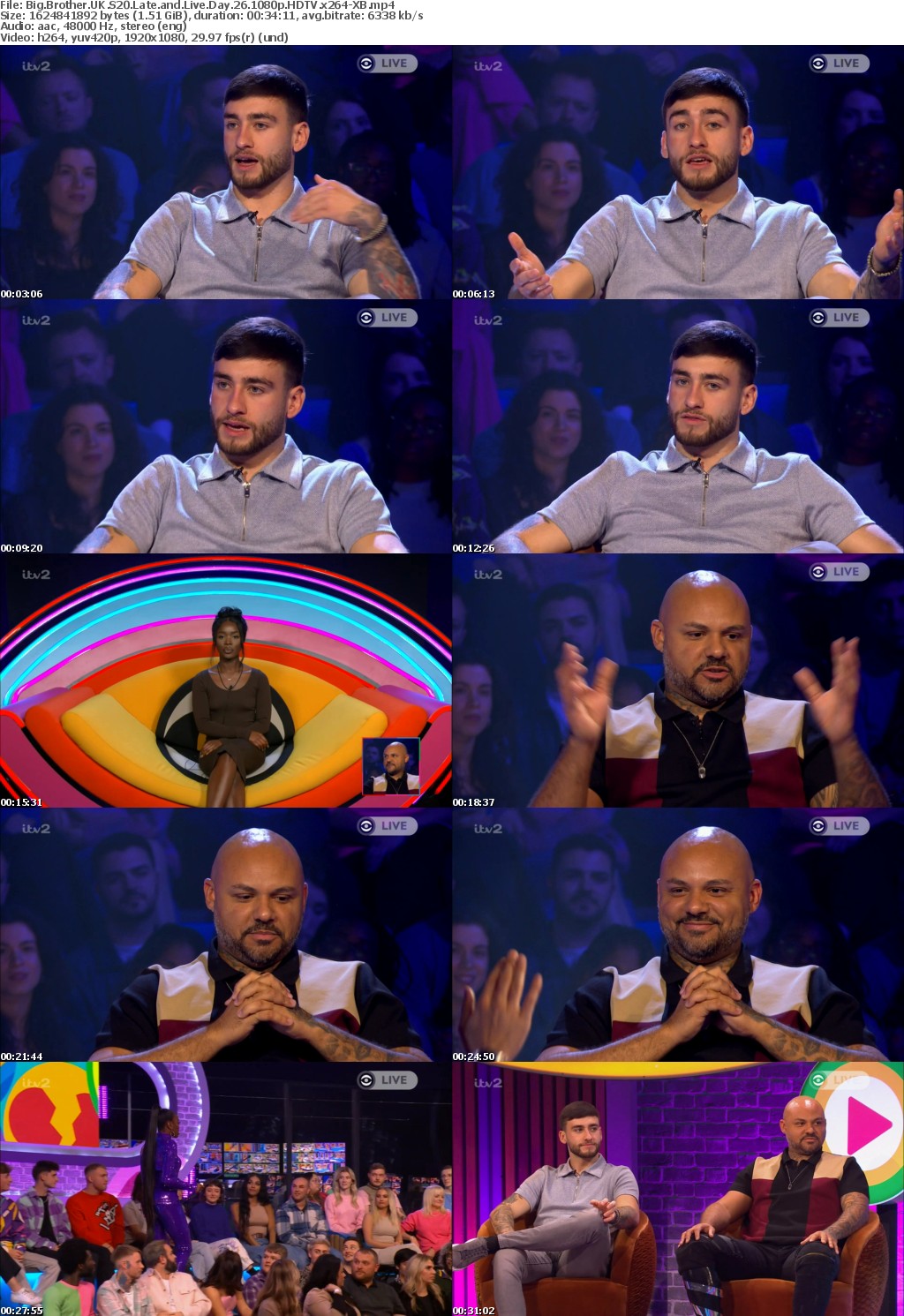 Big Brother UK S20 Late and Live Day 26 1080p HDTV x264-XB