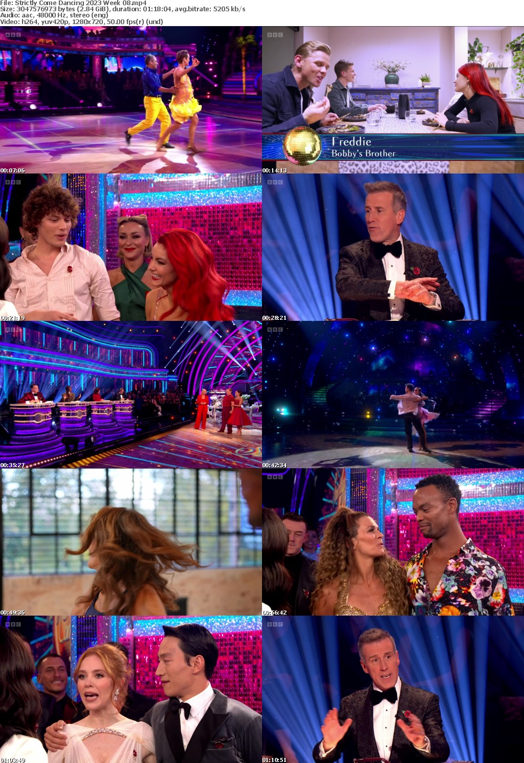 Strictly Come Dancing 2023 Week 08 (1280x720p HD, 50fps, soft Eng subs)