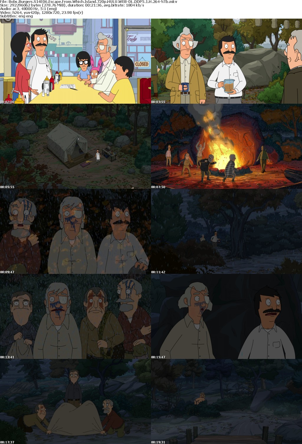 Bobs Burgers S14E06 Escape From Which Island 720p HULU WEB-DL DDP5 1 H 264-NTb