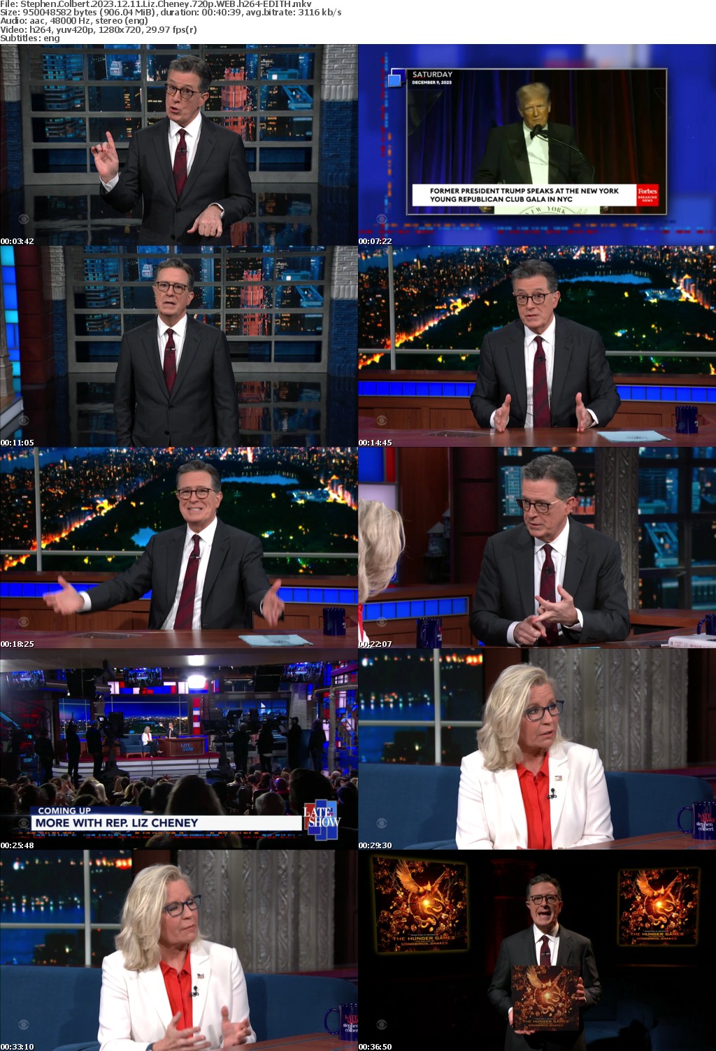 Stephen Colbert 2023 12 11 Liz Cheney 720p WEB h264-EDITH