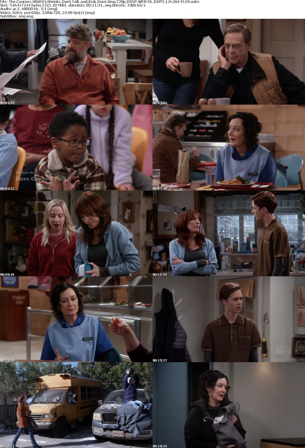 The Conners S06E04 Shrinks Dont Talk and Kids Dont Sing 720p DSNP WEB-DL DDP5 1 H 264-FLUX