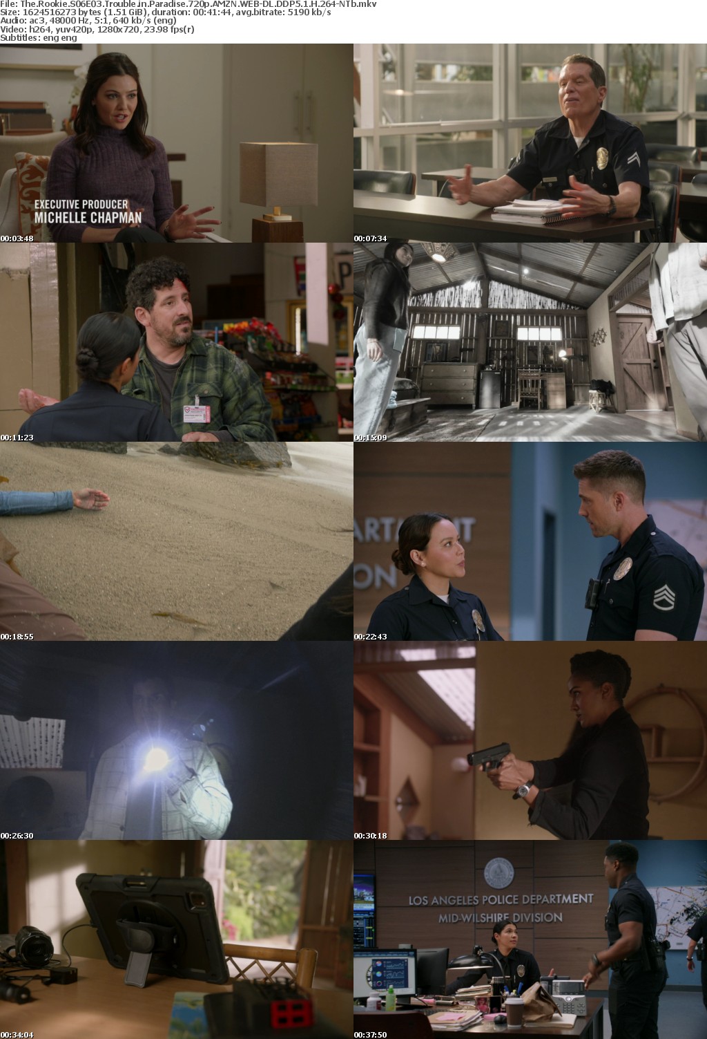 The Rookie S06E03 Trouble in Paradise 720p AMZN WEB-DL DDP5 1 H 264-NTb